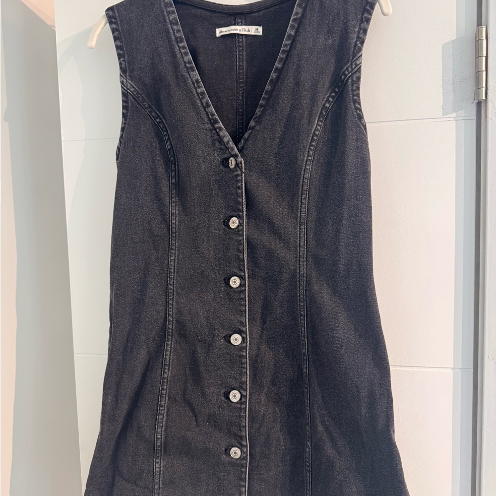Abercrombie & Fitch Black Denim Mini Dress